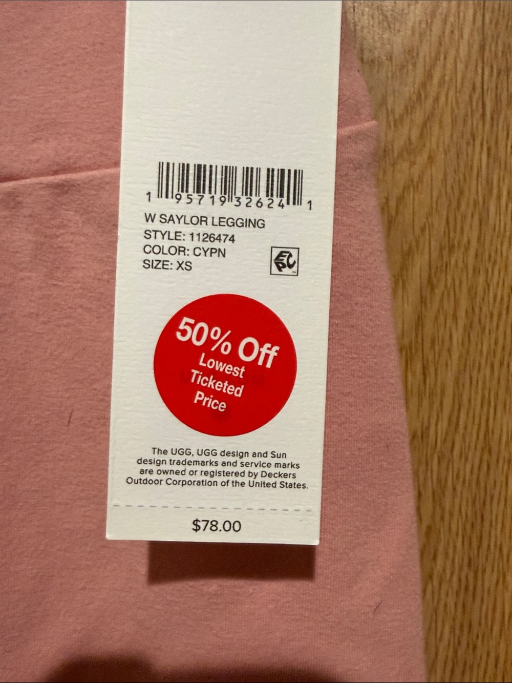 UGG Light Pink High-Rise Leggings - Picture 2 of 4